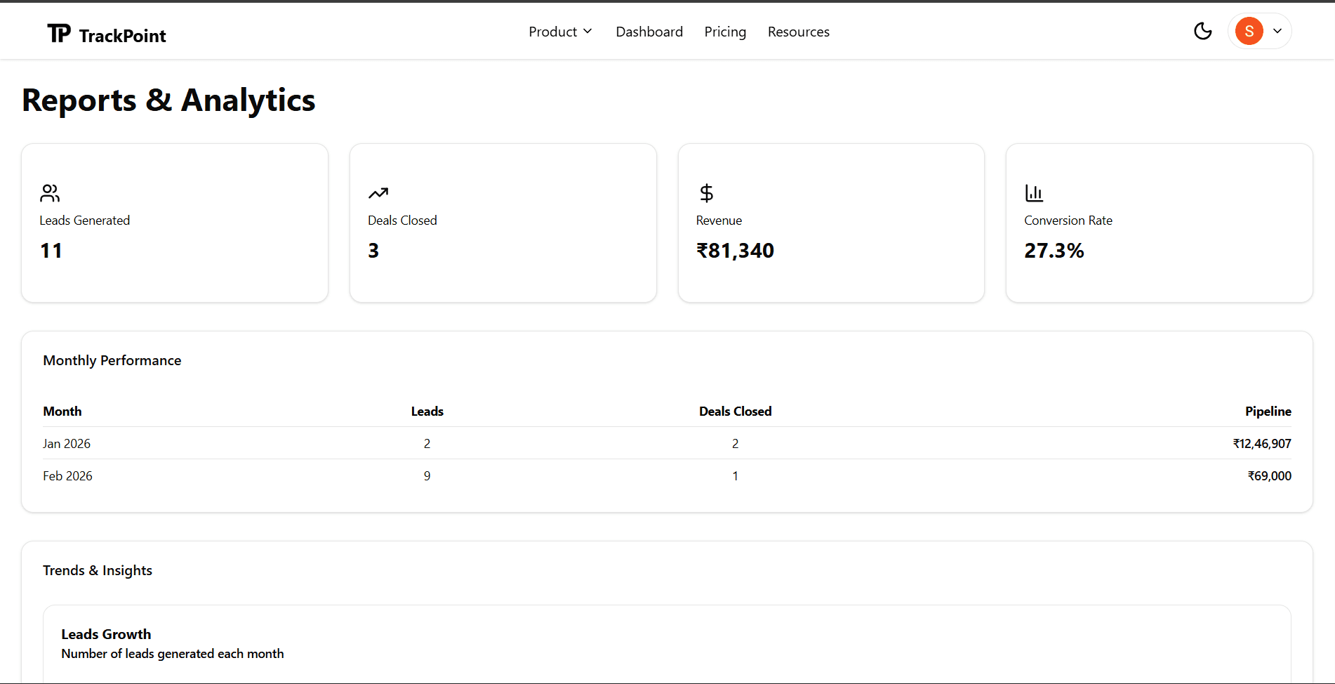 TrackPoint CRM screenshot 3