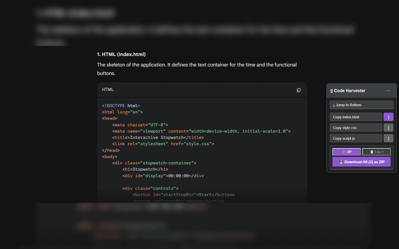 Gemini Code Harvester screenshot 3