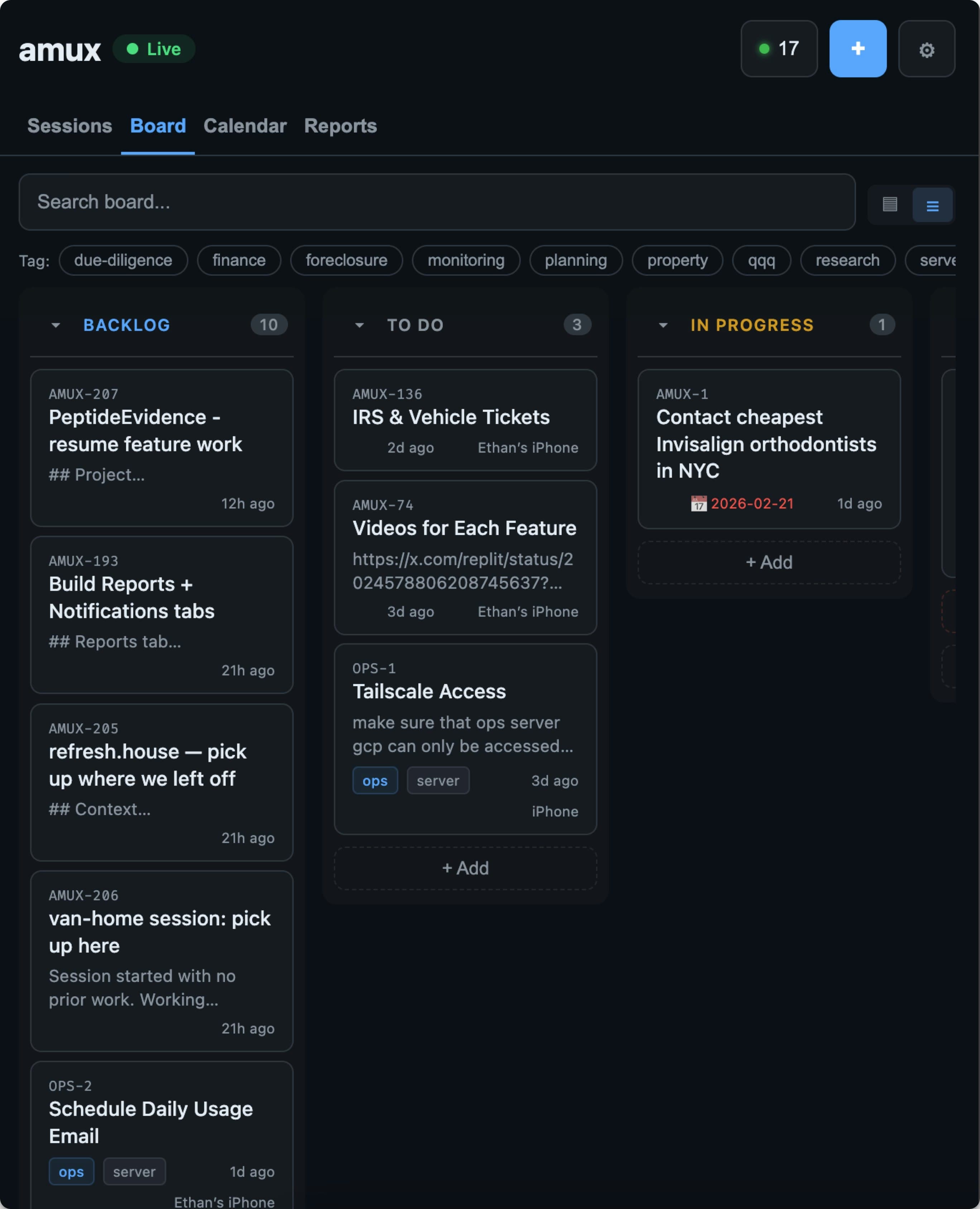 amux — Agent Multiplexer screenshot 8