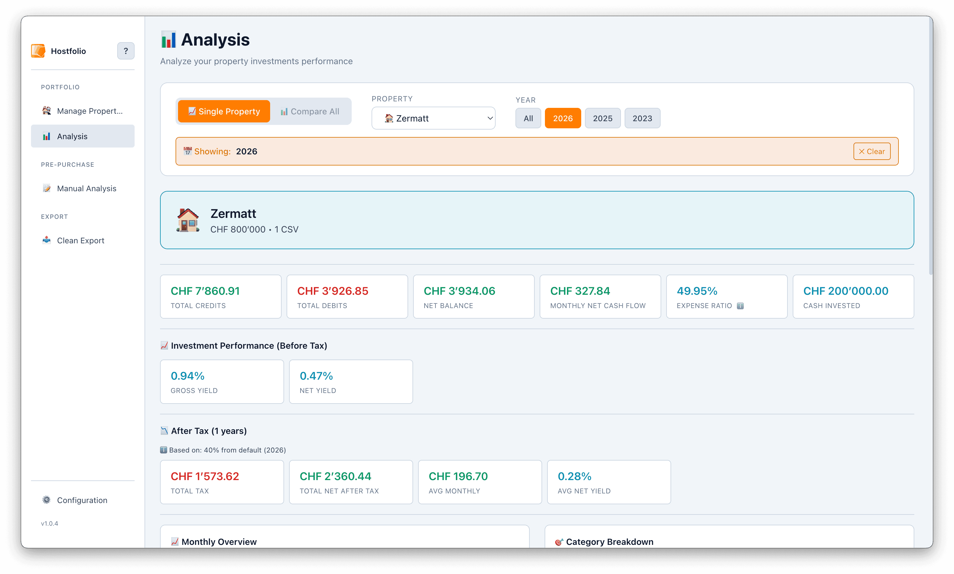 Hostfolio screenshot 2