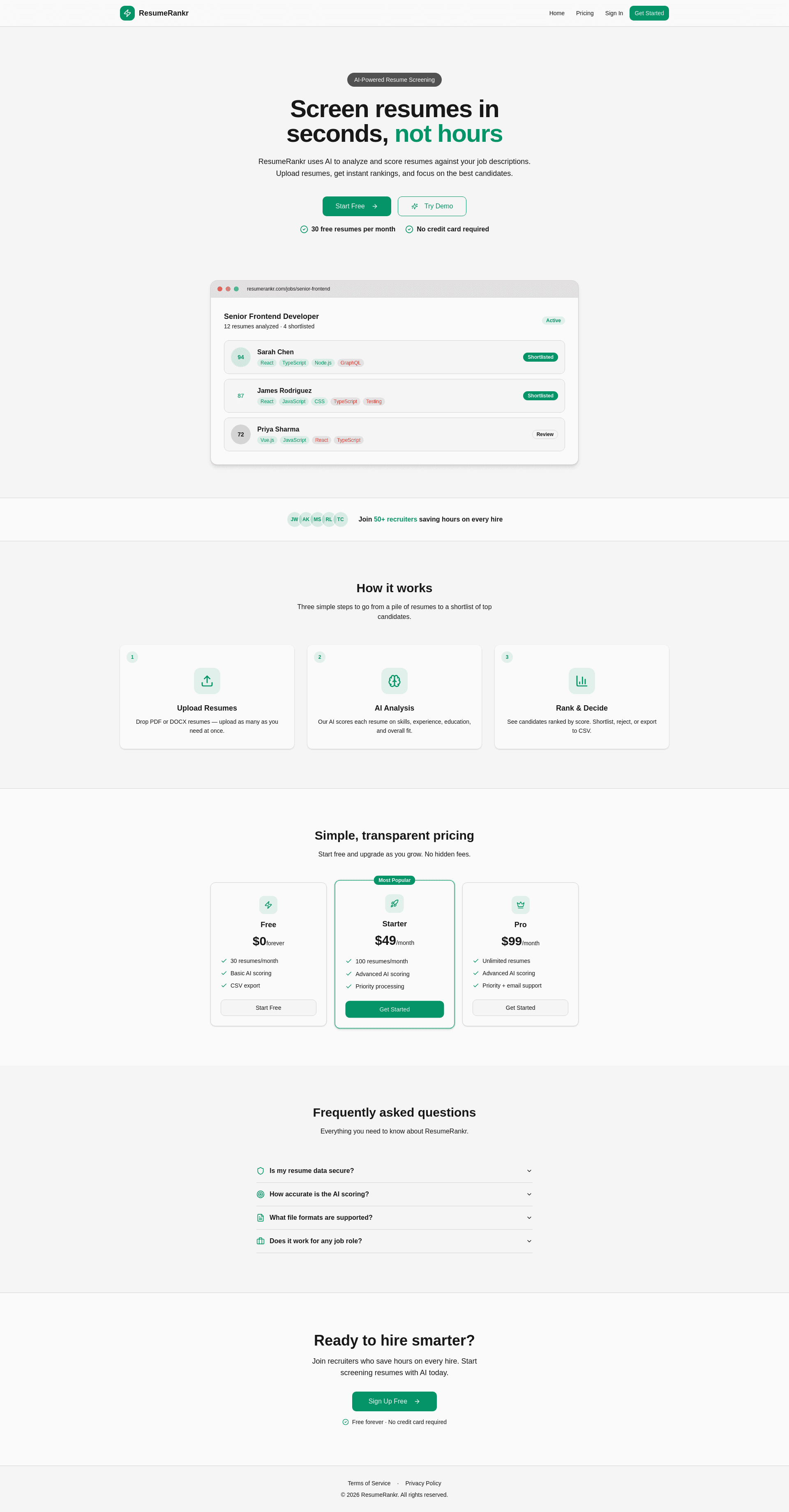 ResumeRankr screenshot 1