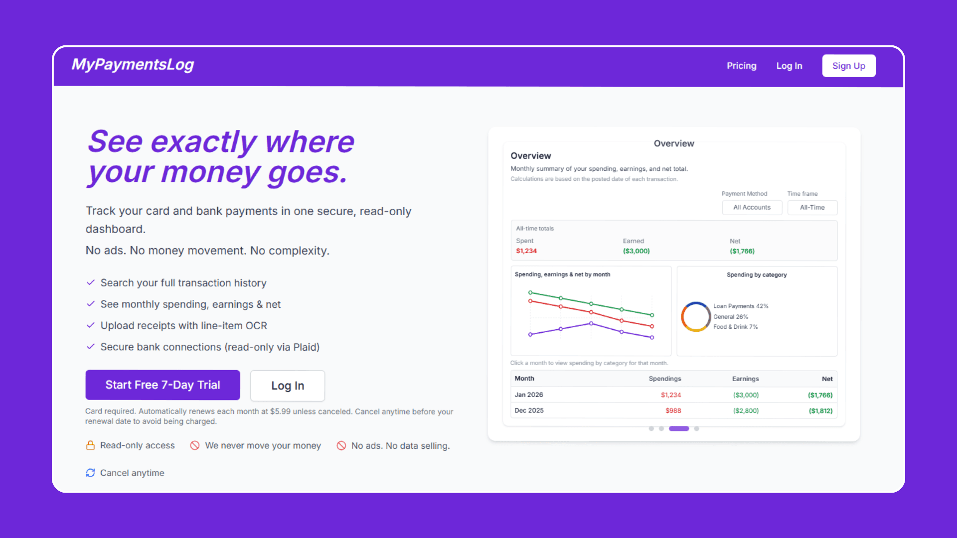 MyPaymentsLog screenshot 1