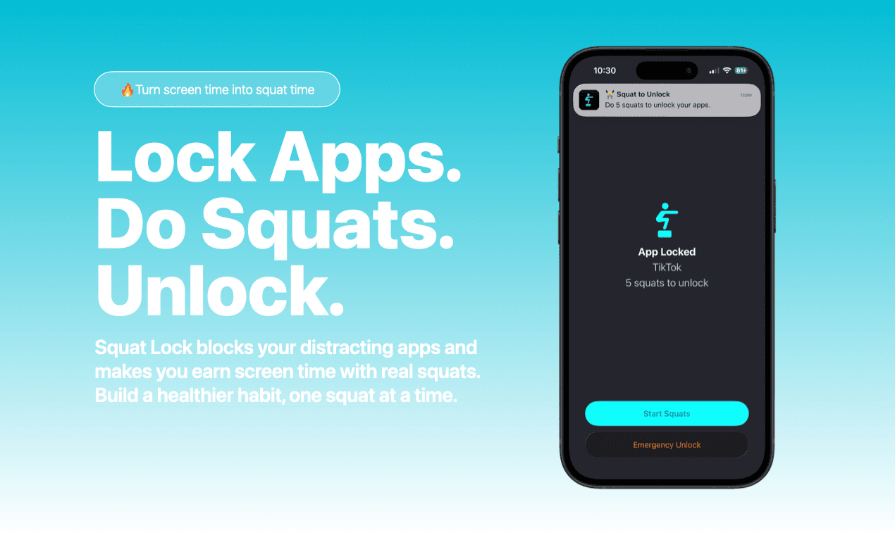 Squat Lock: Earn Your Screen Time screenshot 1