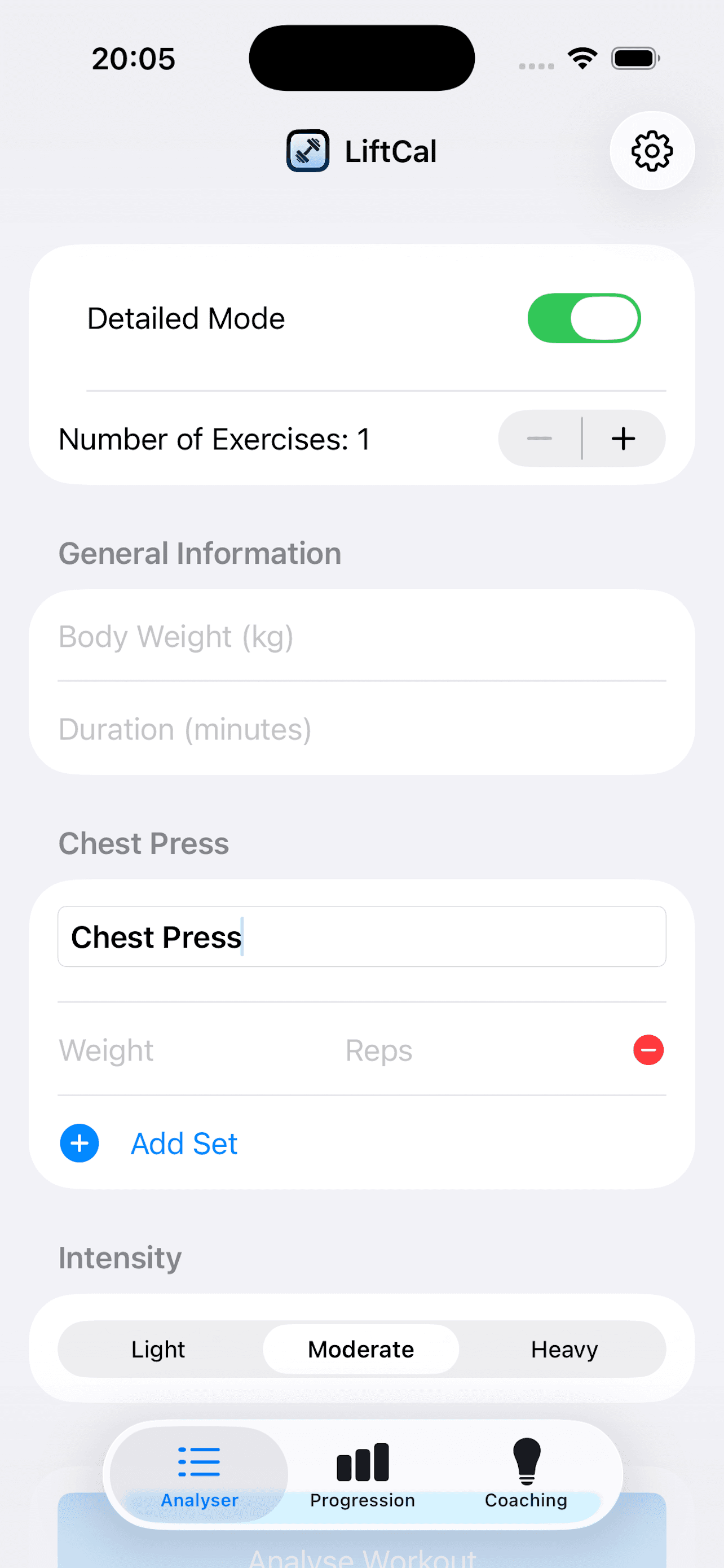LiftCal screenshot 1