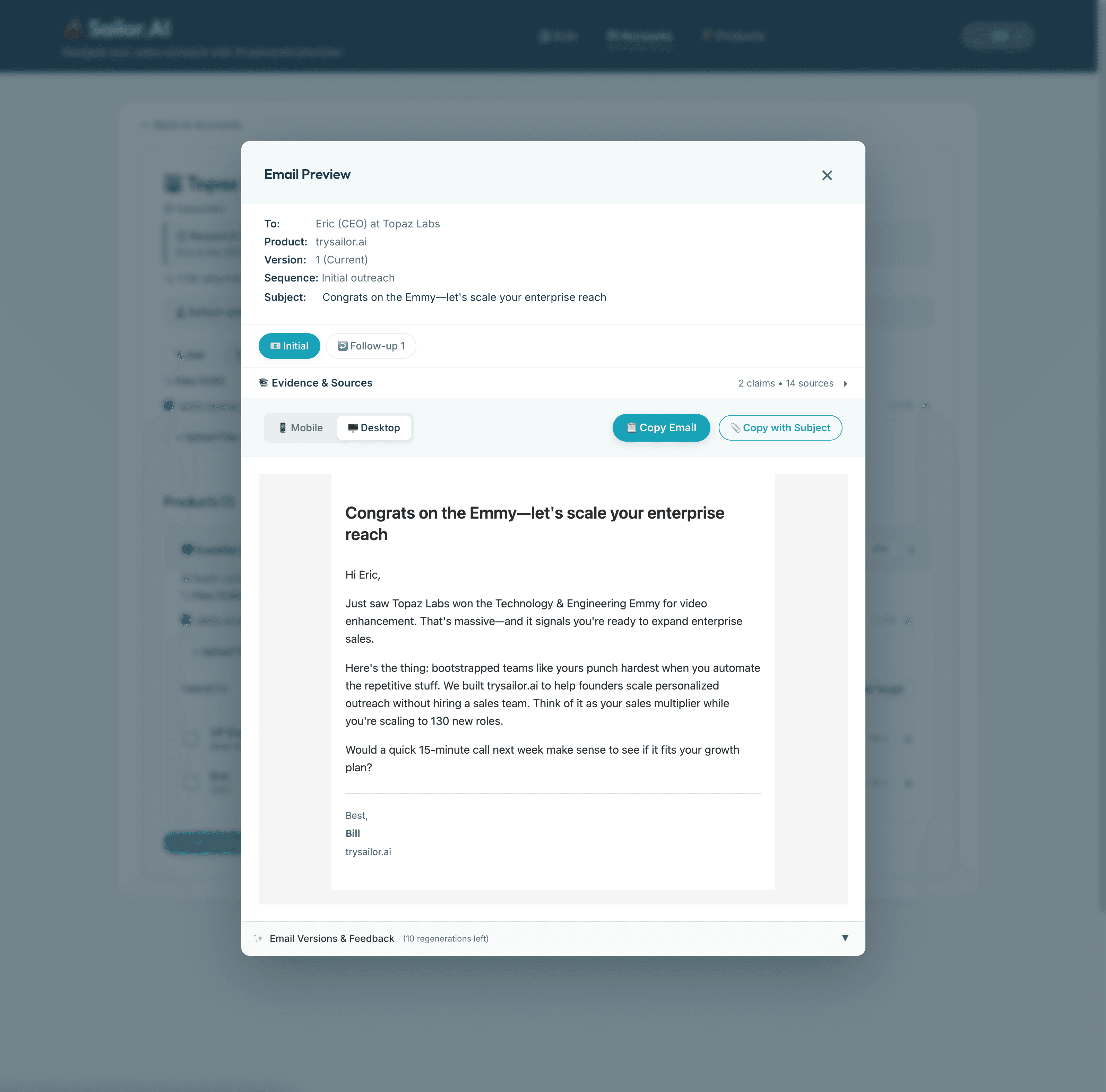 Sailor.ai screenshot 2