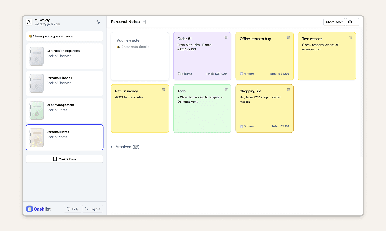 Cashlist screenshot 6