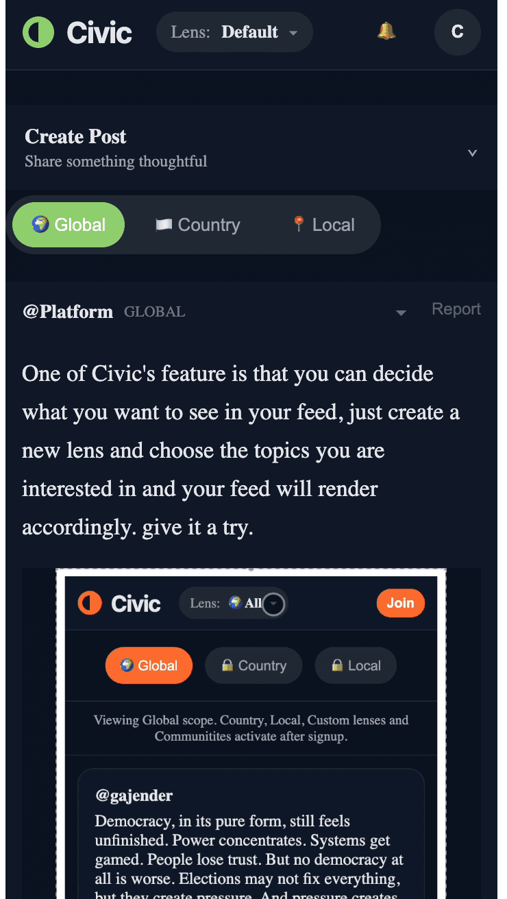 CivicHalls - Control & Change Your Feed screenshot 3