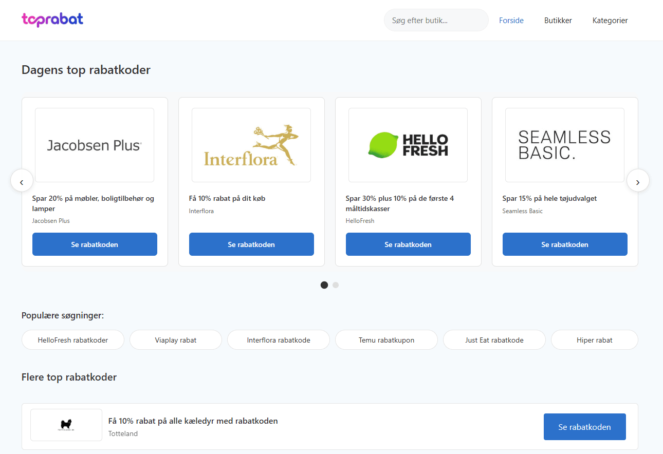 Toprabat.dk screenshot 1