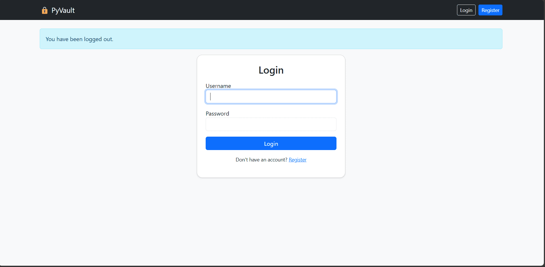 PyVault screenshot 2