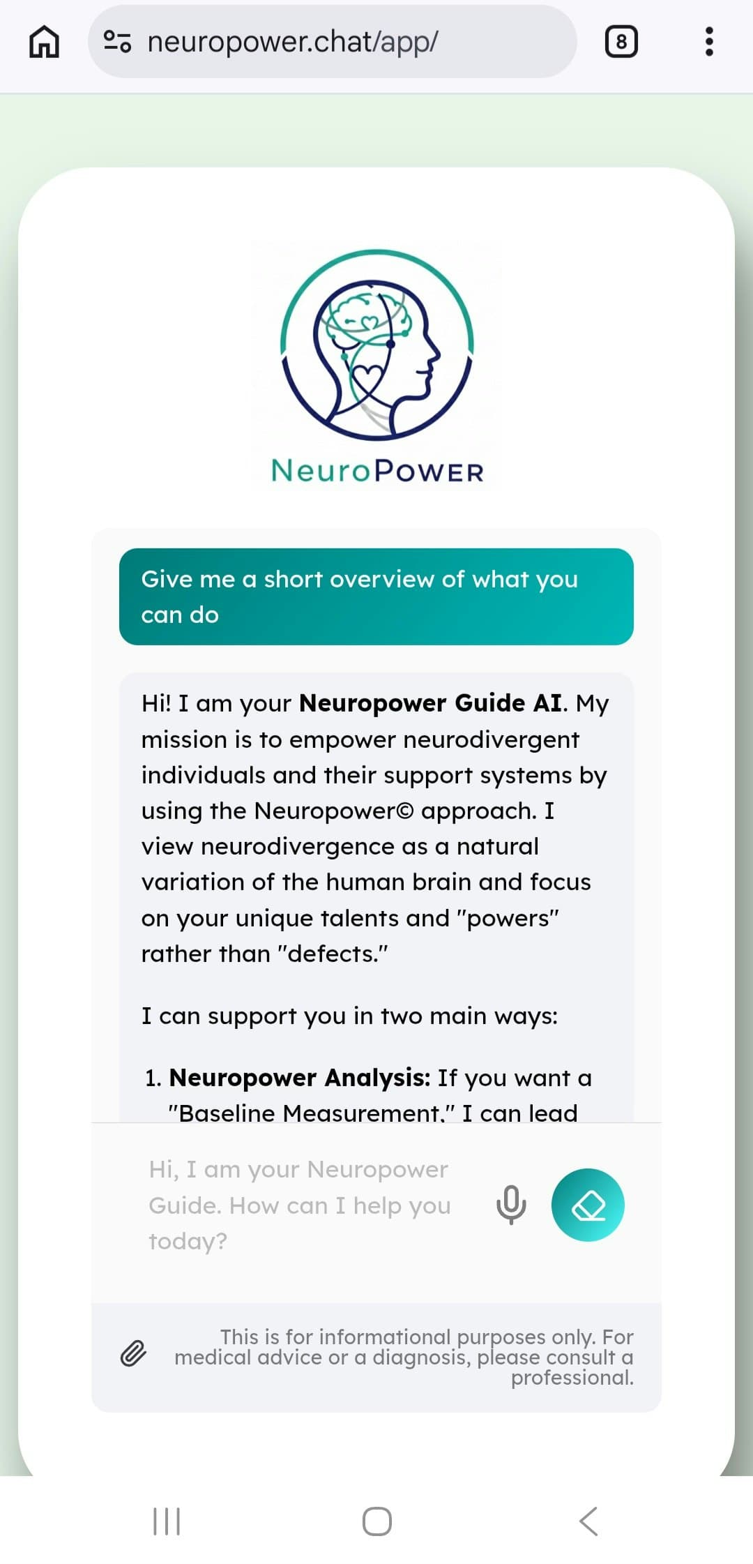 Neuropower Chat screenshot 1