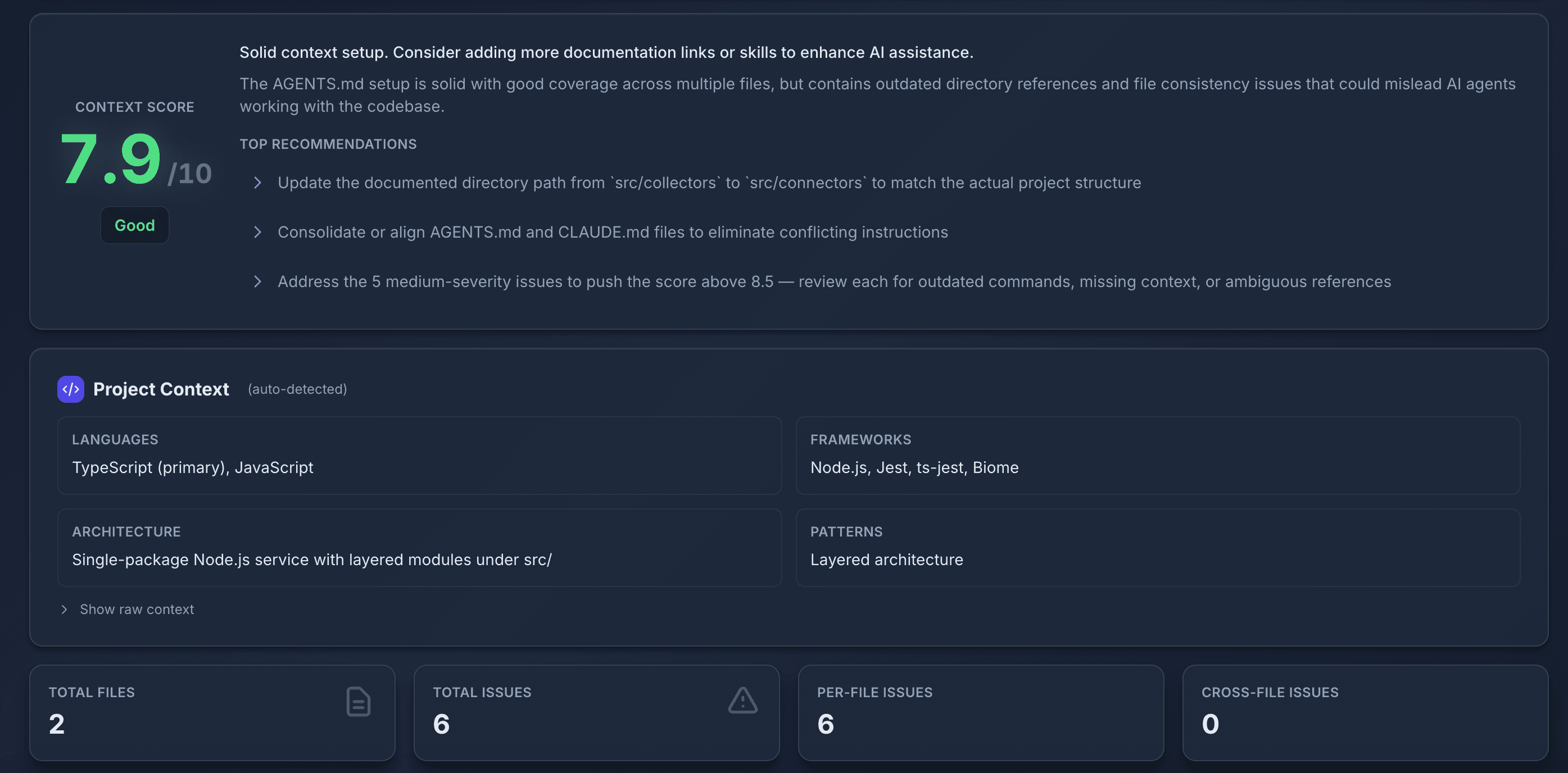 Context Evaluator screenshot 2