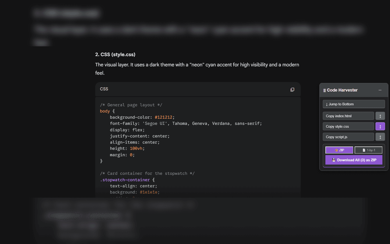 Gemini Code Harvester screenshot 4