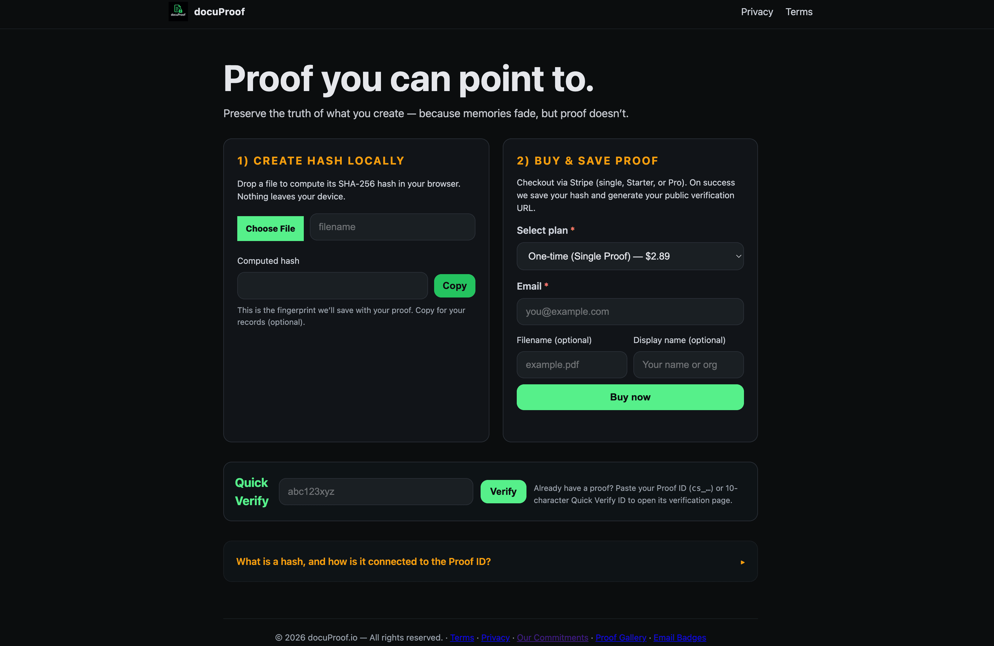docuProof — Blockchain-Anchored Proof screenshot 2
