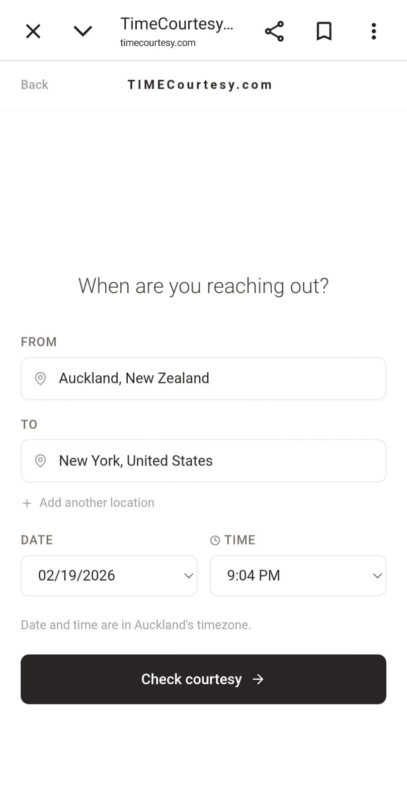 TimeCourtesy.com screenshot 2