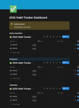 Daily Habit Tracker & Success Dashboard
