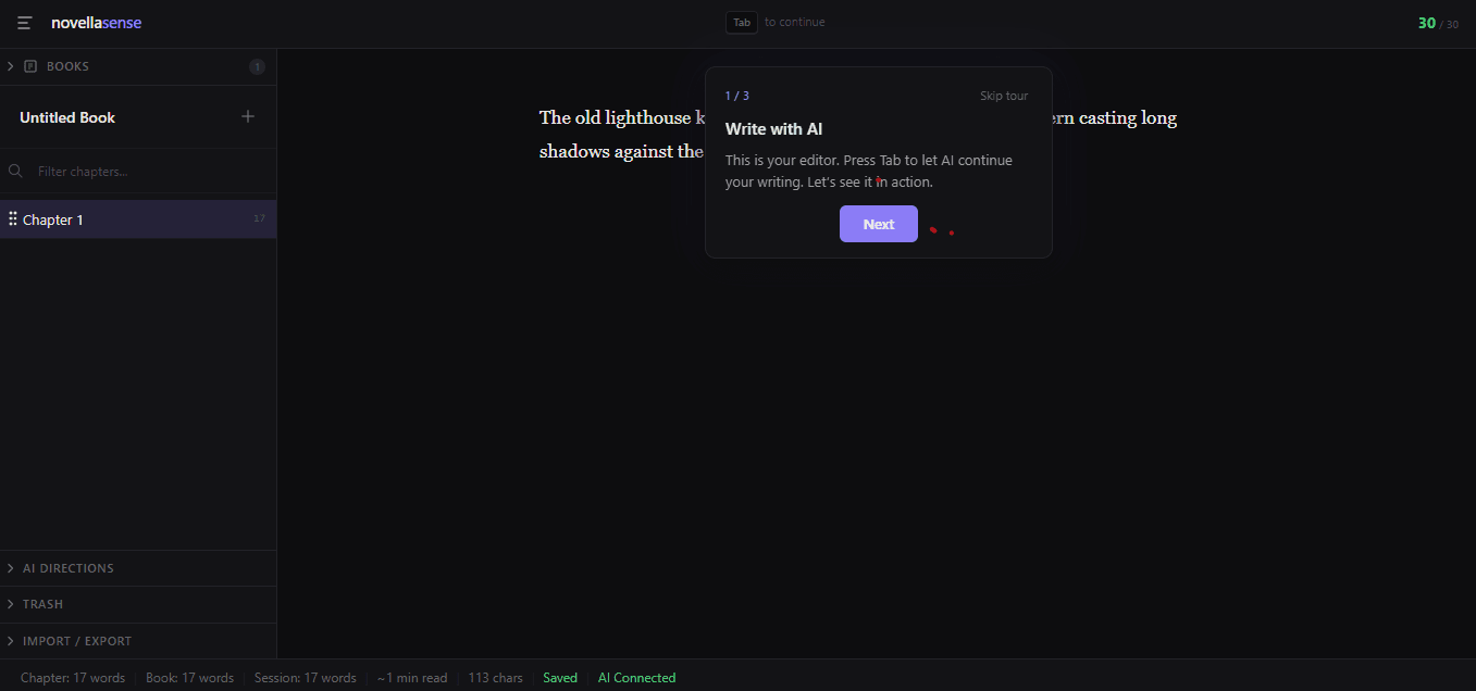 Novellasense screenshot 1