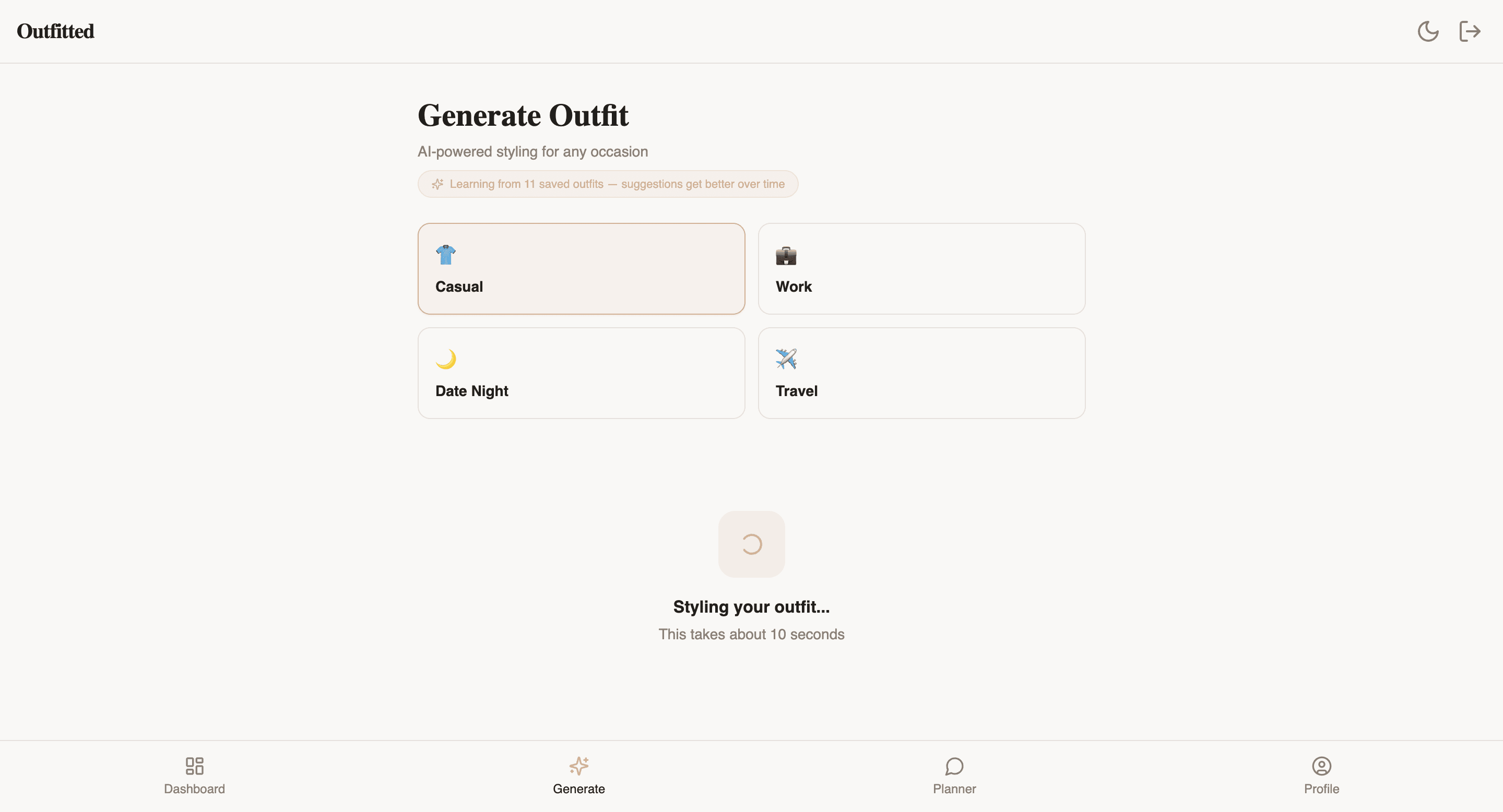 Outfitted screenshot 1