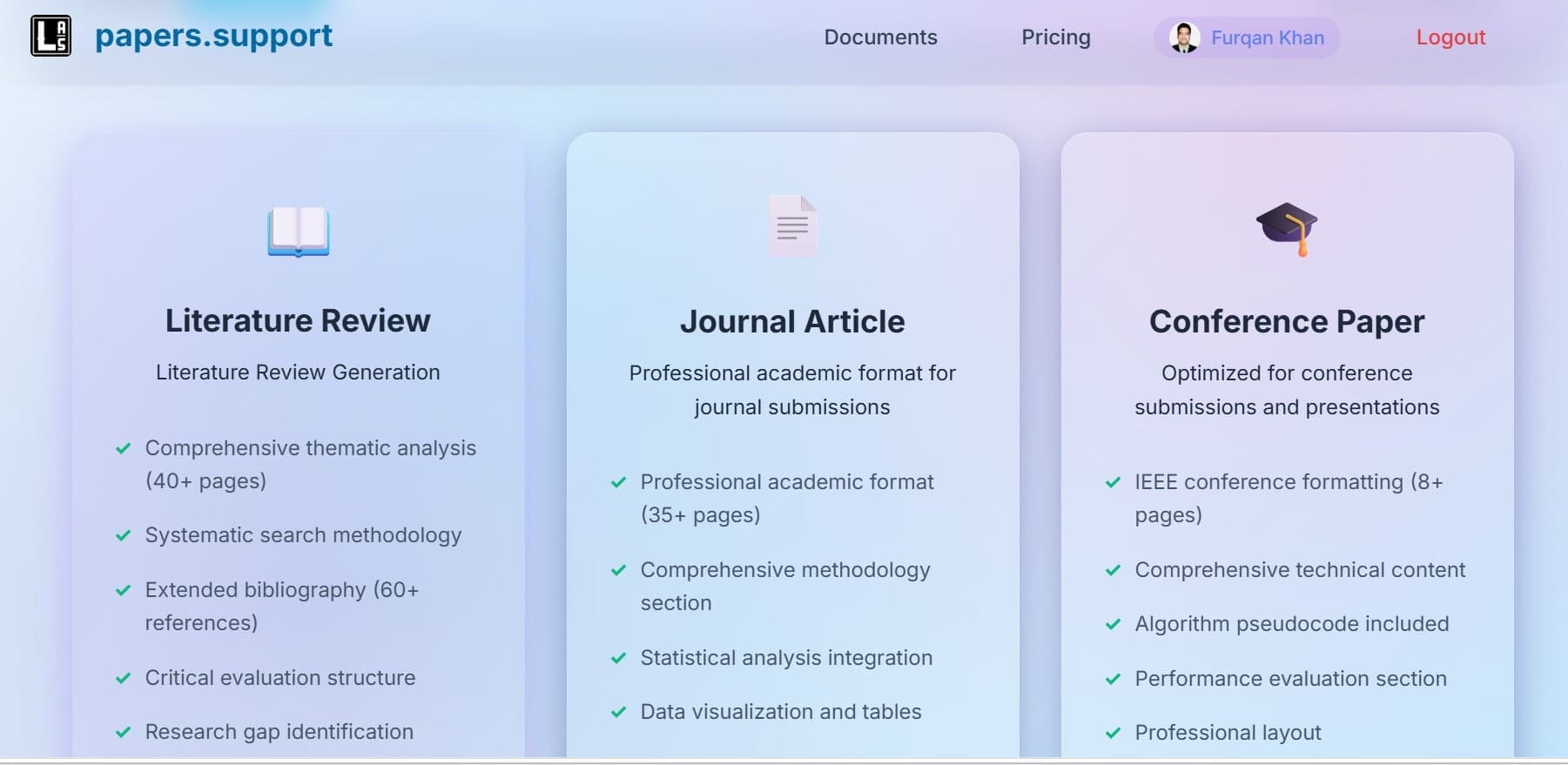 papers.support screenshot 2
