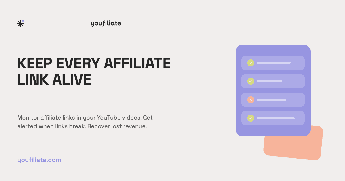 Youfiliate: Fix Dead YouTube Links screenshot 1