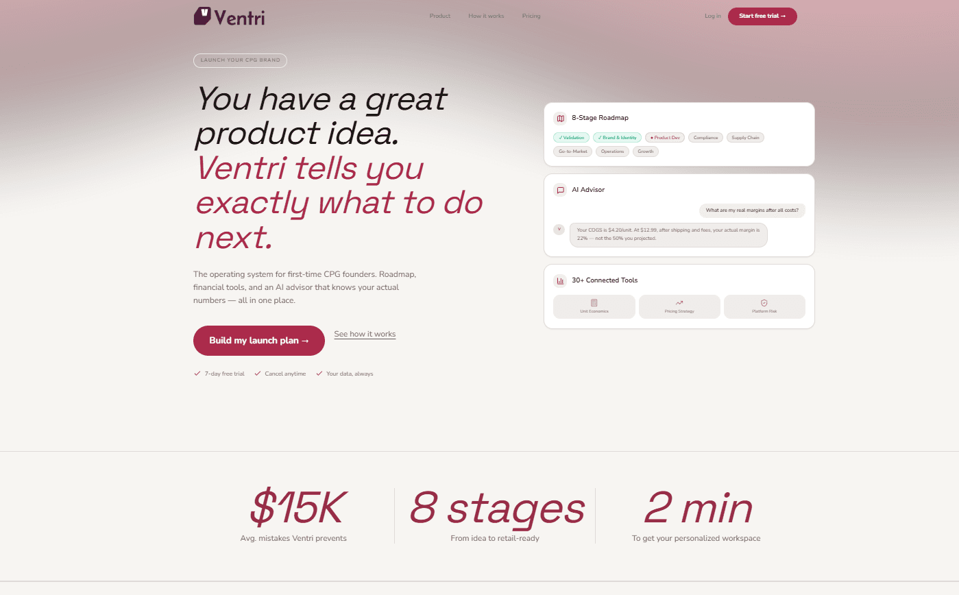 Ventri - Launch Your CPG Brand screenshot 1