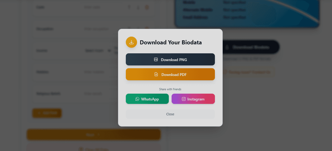 Wedding Biodata Maker screenshot 4