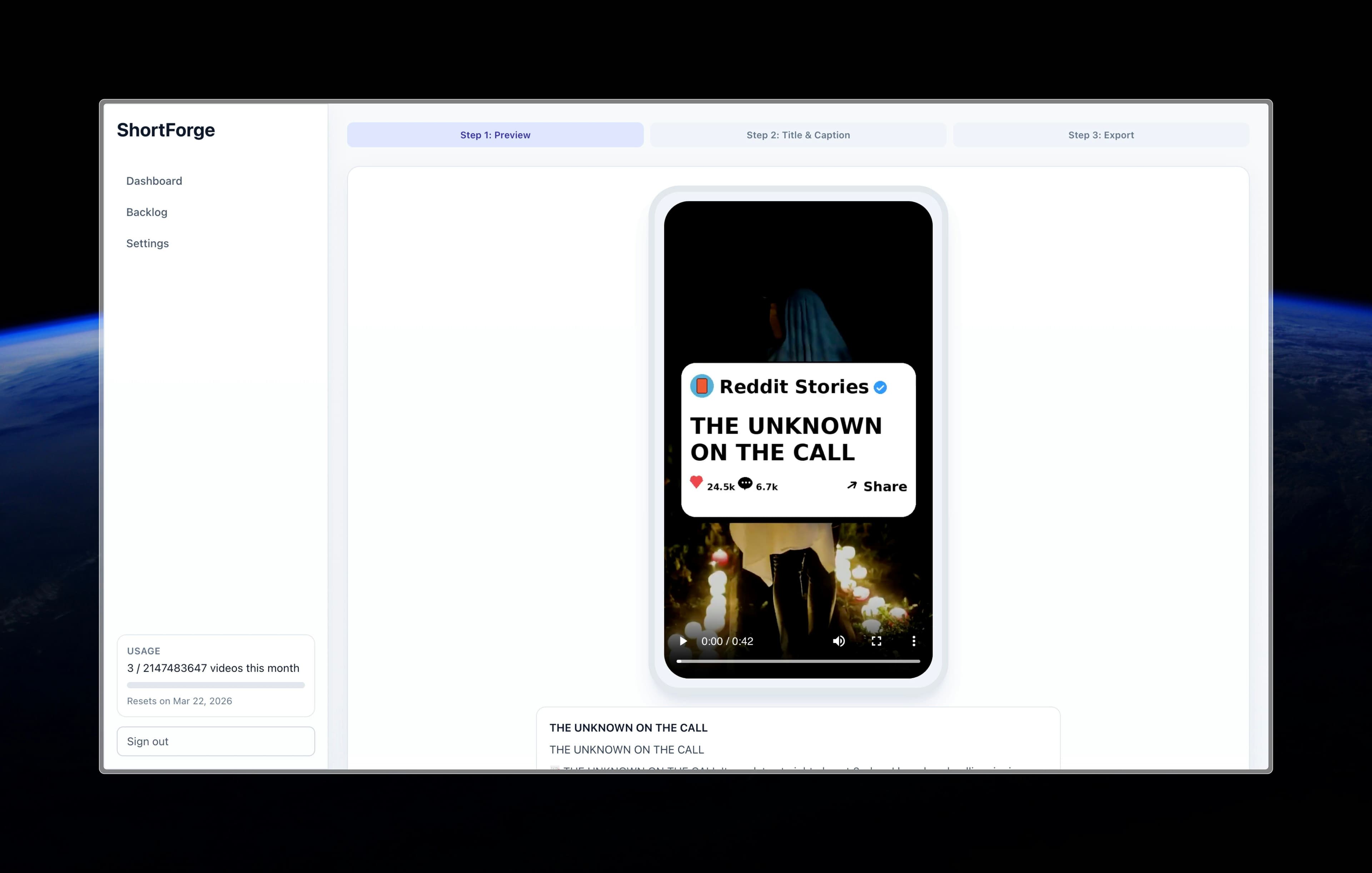 ShortForge screenshot 2