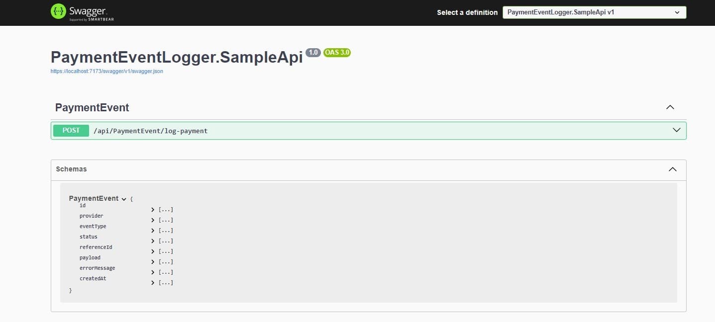 Payment Event Logger screenshot 2