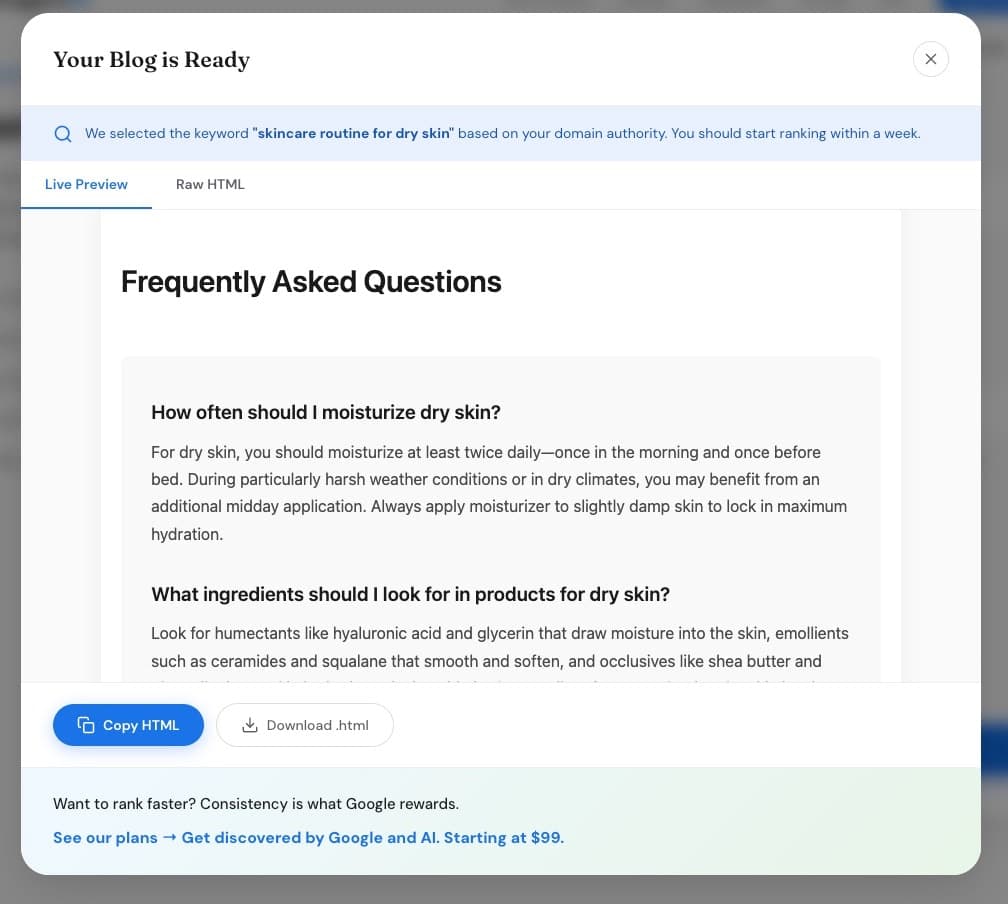 BloggedAi- Ranking SEO + AI Discovery screenshot 5