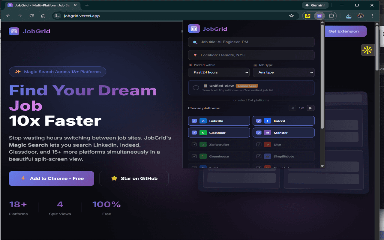 JobGrid screenshot 2