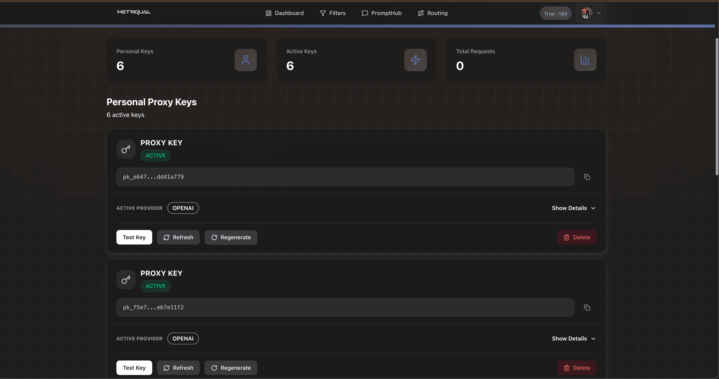 Metriqual screenshot 2