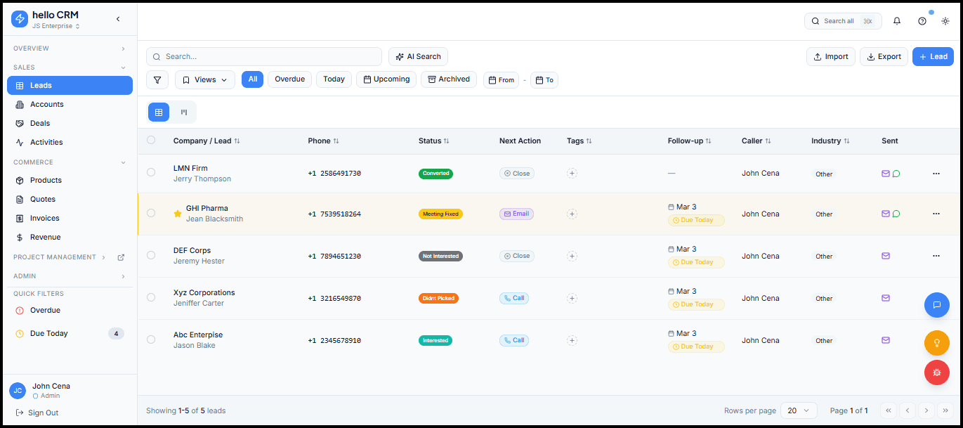 HelloGrowthCRM screenshot 2