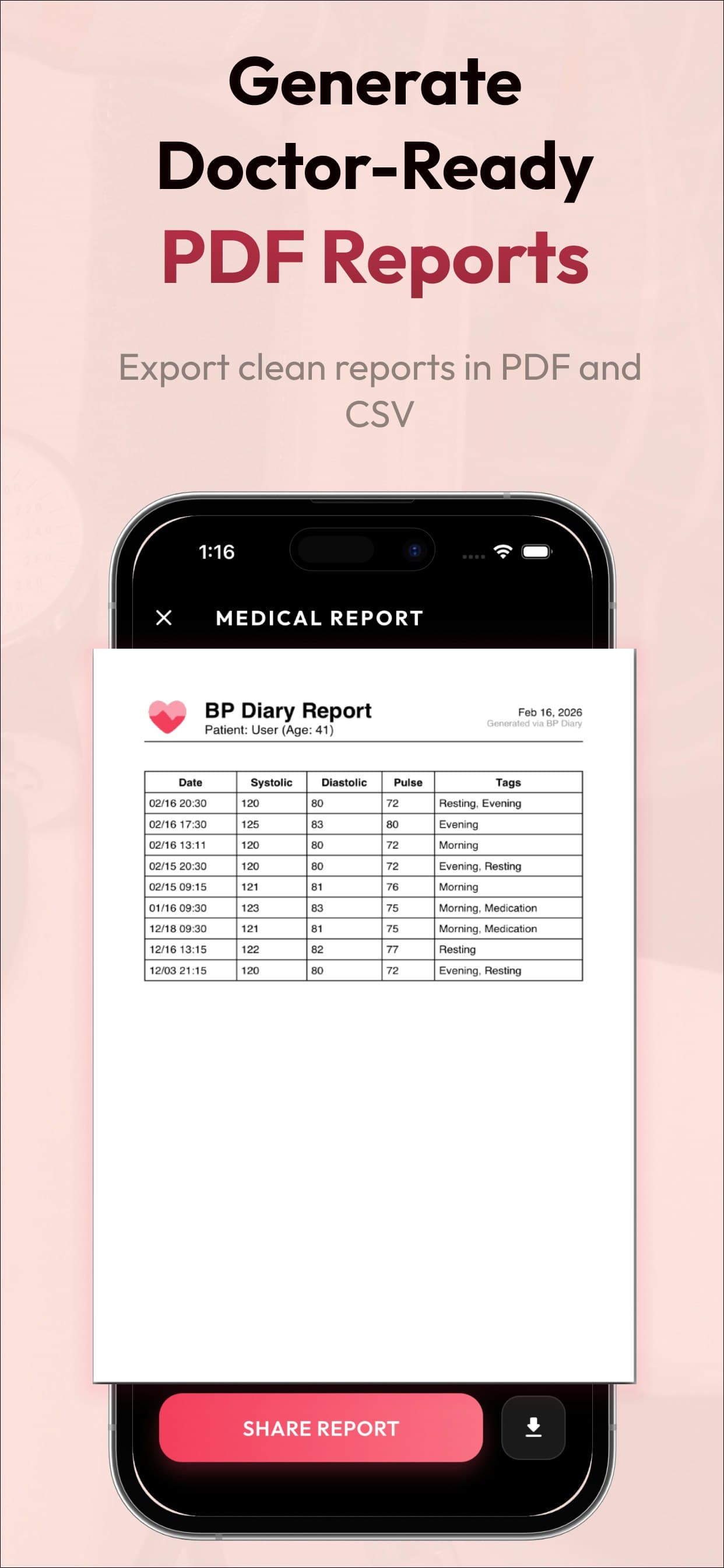 BP Diary screenshot 4