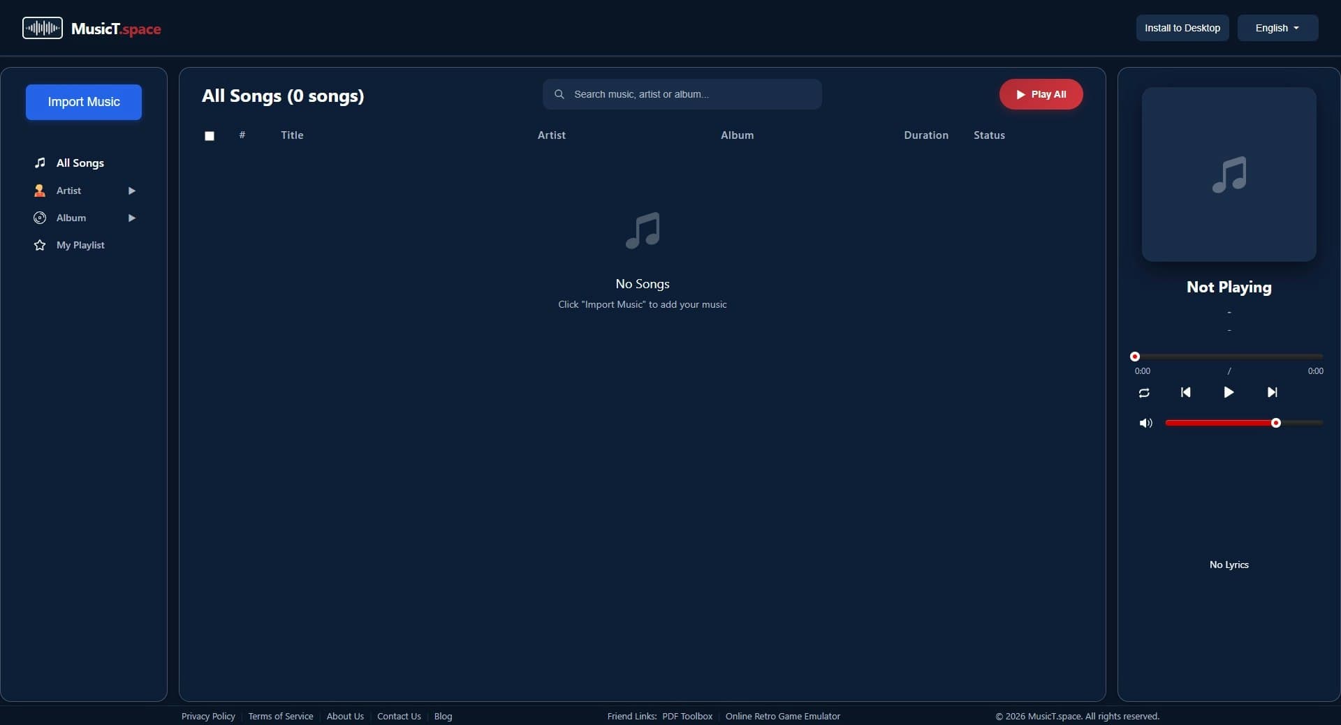 MusicT.space screenshot 1