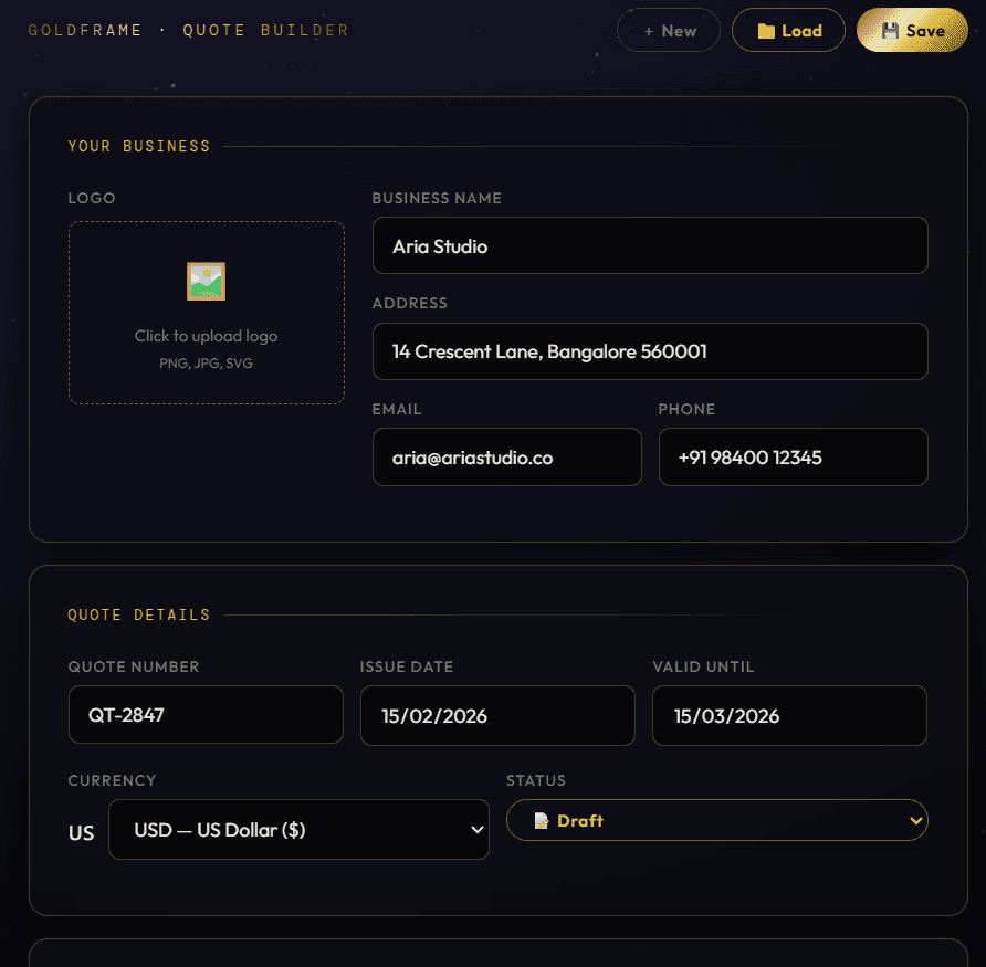 GoldFrame Agency Suite screenshot 1
