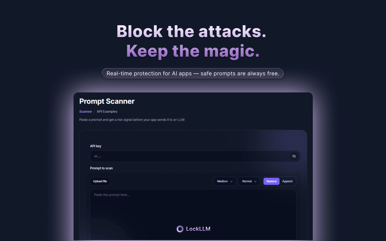 LockLLM screenshot 1