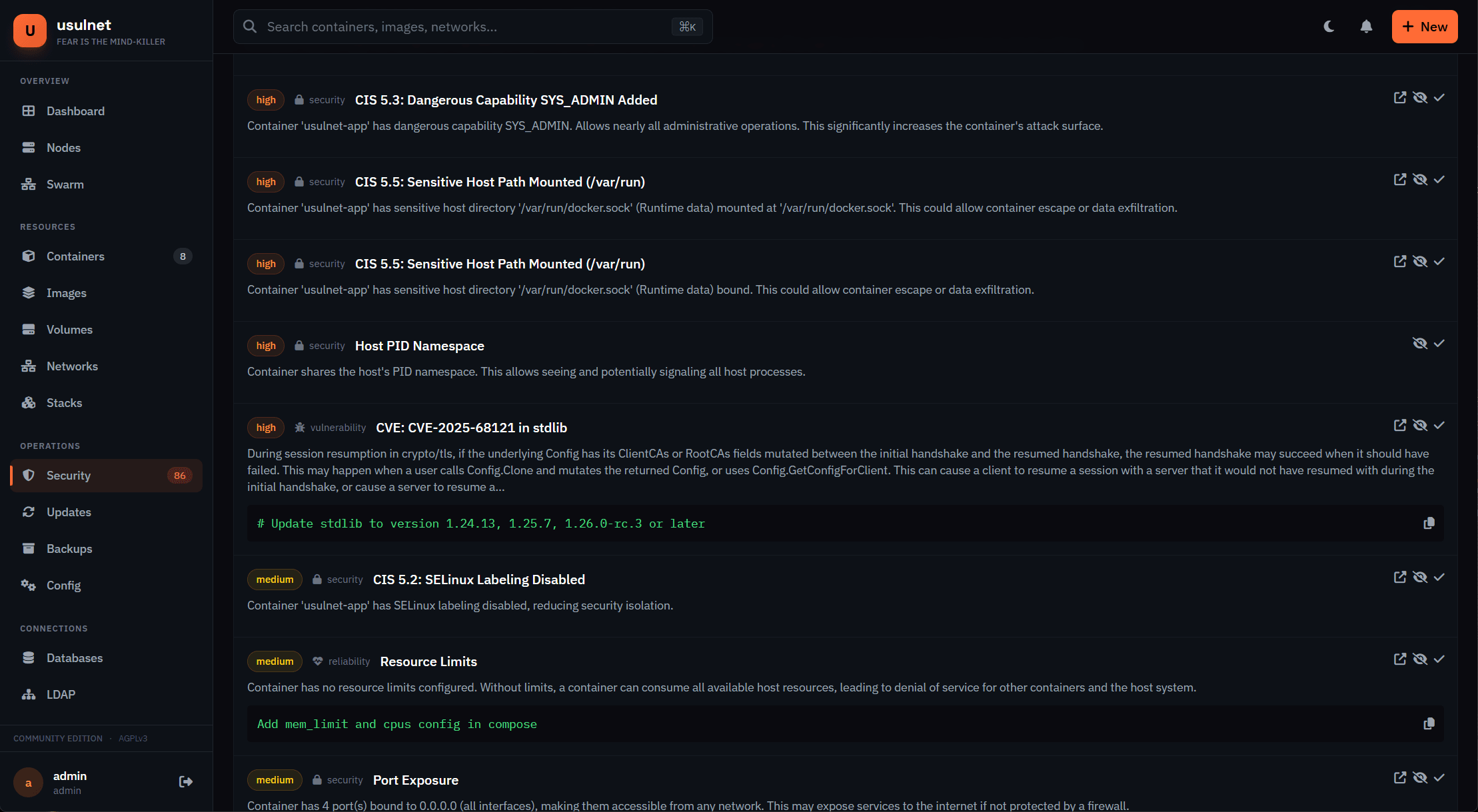 usulnet — DevOps & SysAdmins UI screenshot 50