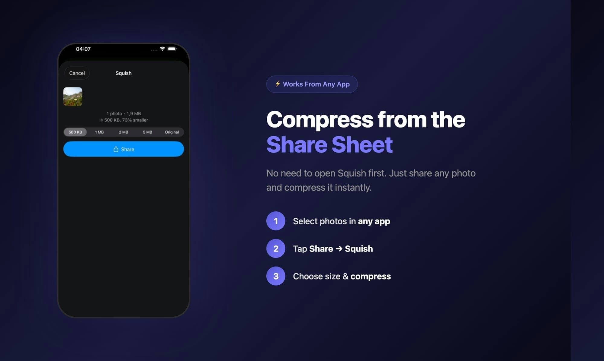 Squish — Photo Compressor screenshot 2