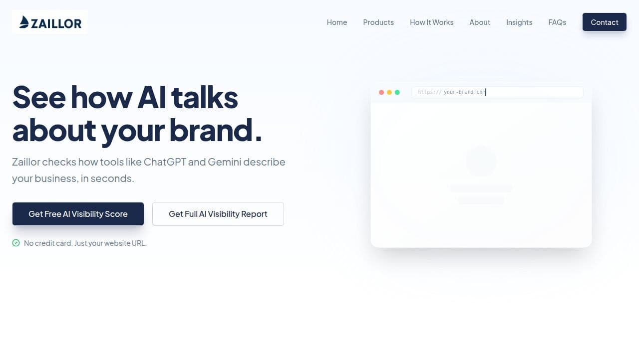 Zaillor AI Visibility Score & Report screenshot 1
