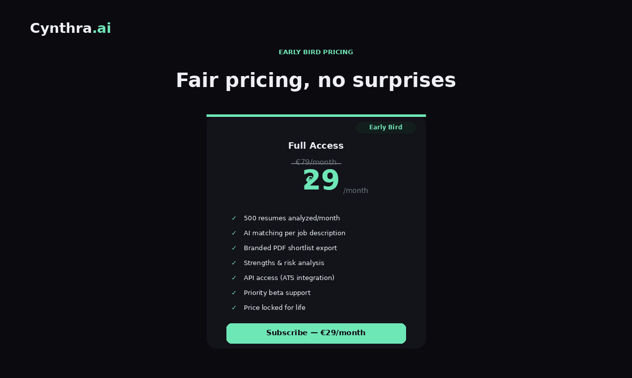 Cynthra.ai — CV Scorer by AI screenshot 3