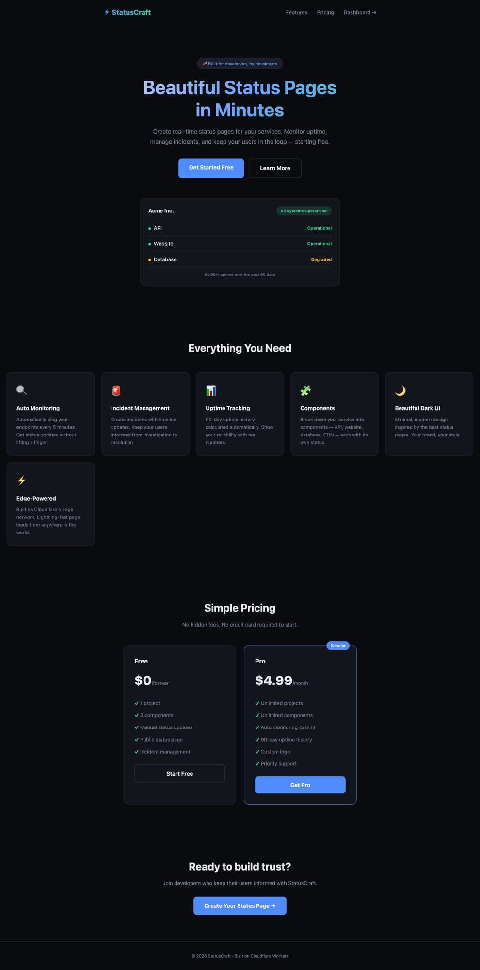 StatusCraft – Beautiful Status Pages screenshot 4