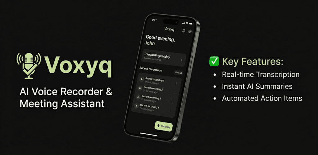 Voxyq - audio & video to text screenshot 1