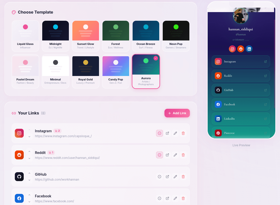 qloque —  link in Bio Application screenshot 3