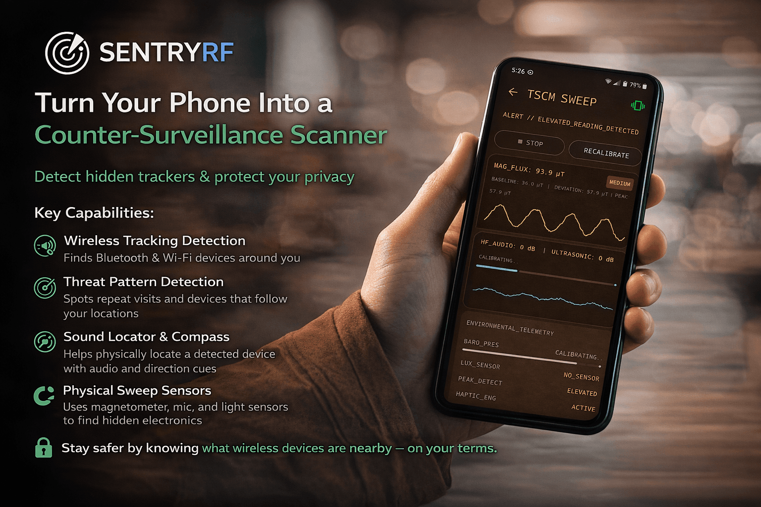 SentryRF Counter-Surveillance Scanner screenshot 2