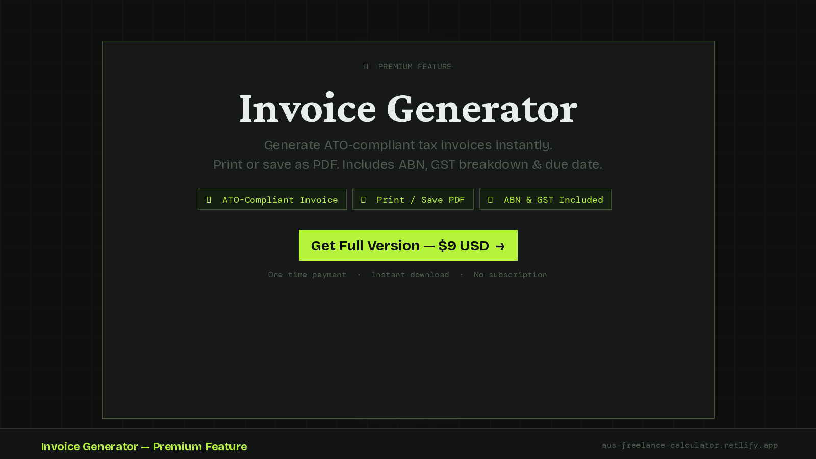 Aus Freelancer Tax & Invoice Calculator screenshot 3