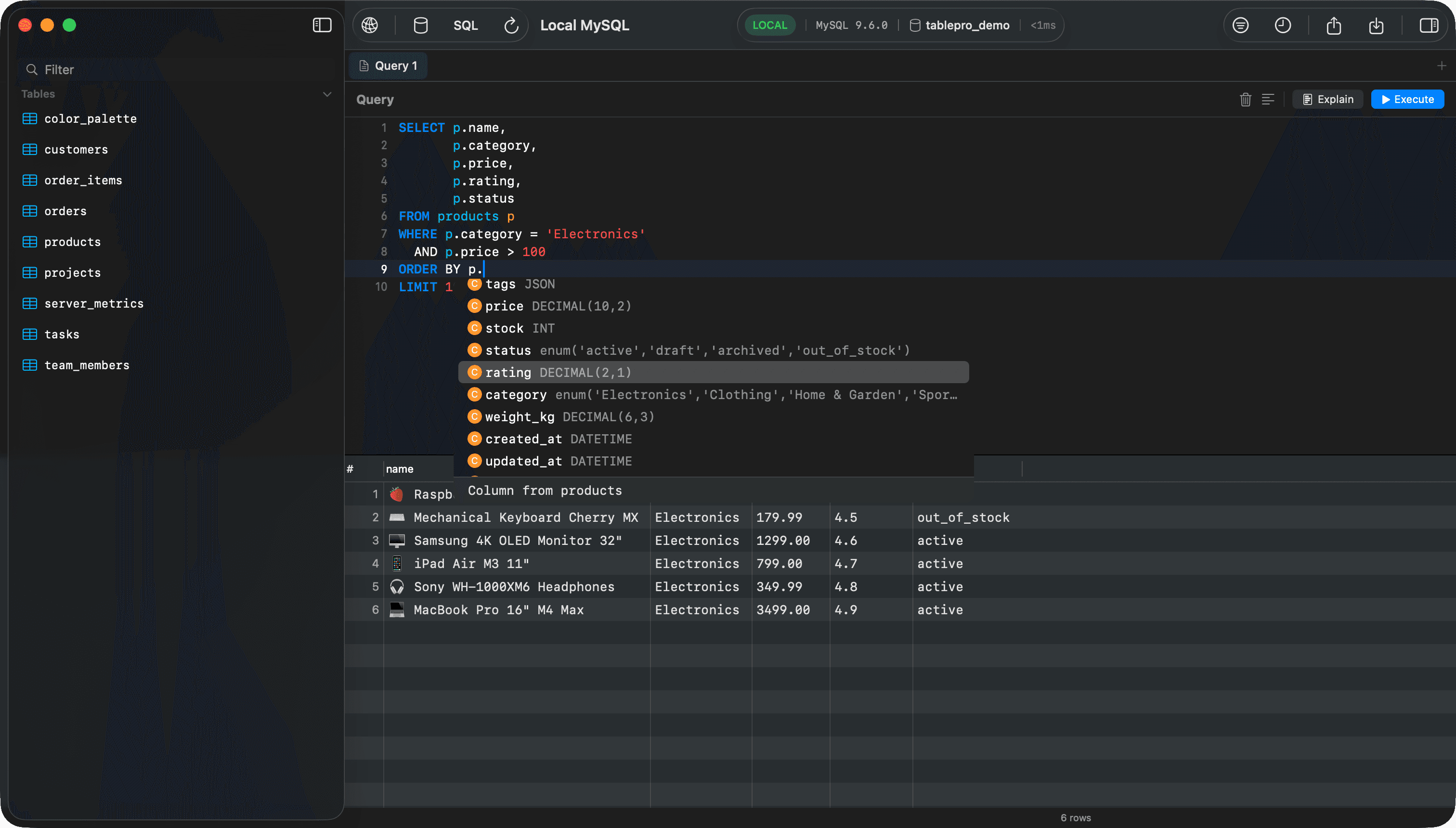 TablePro screenshot 1