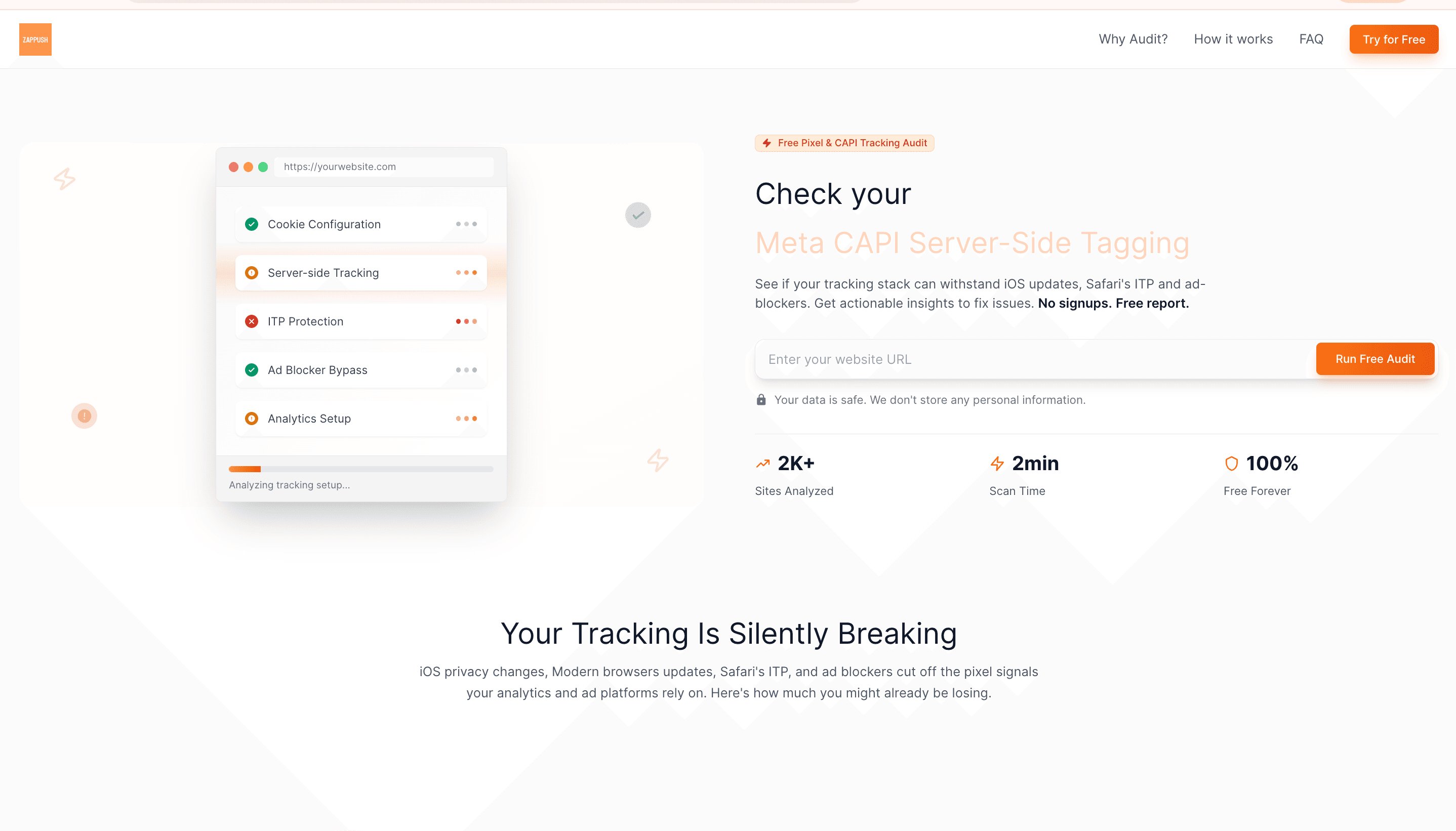 Free Pixel & CAPI Tracking Audit screenshot 1