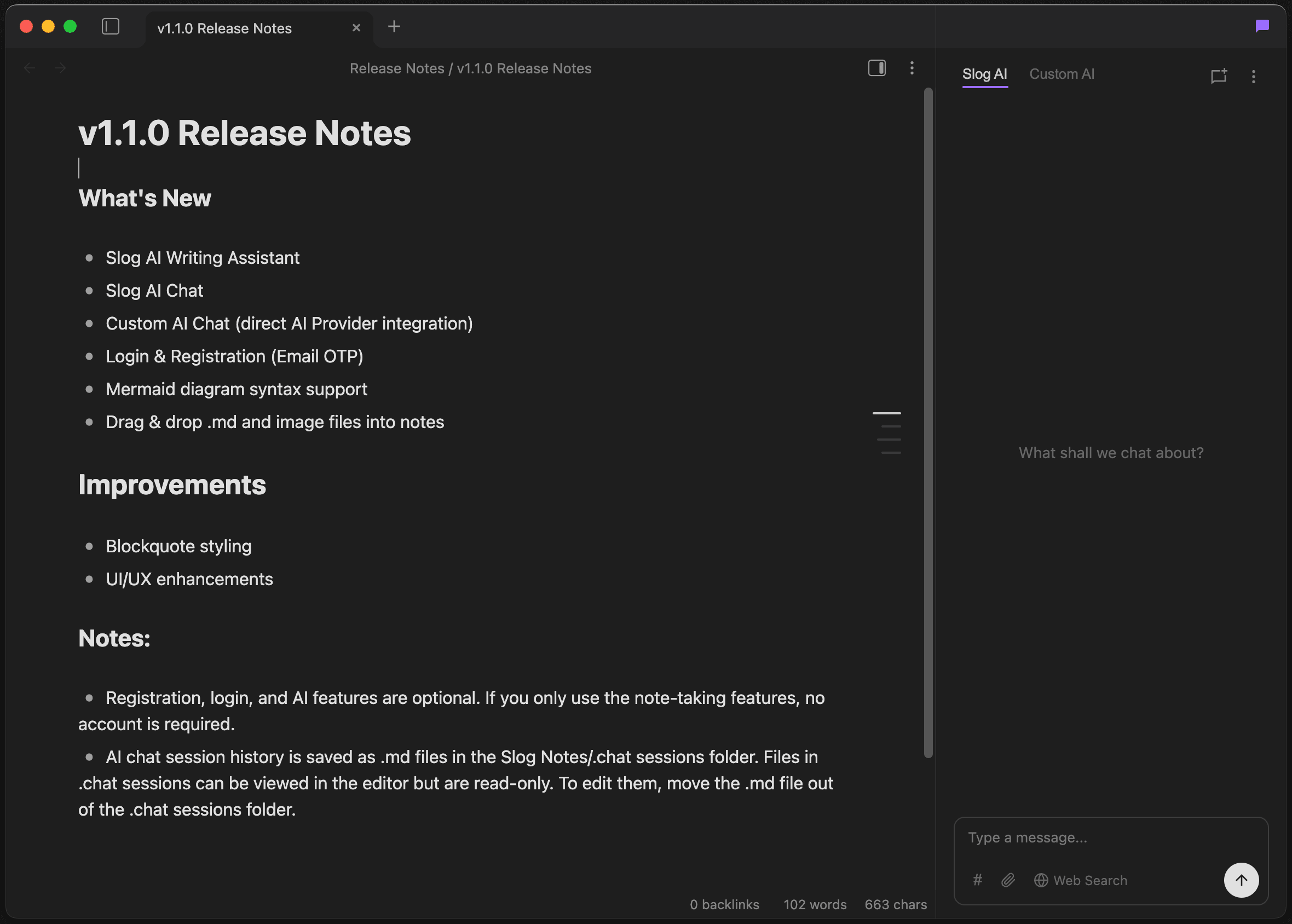 Slog Notes screenshot 3