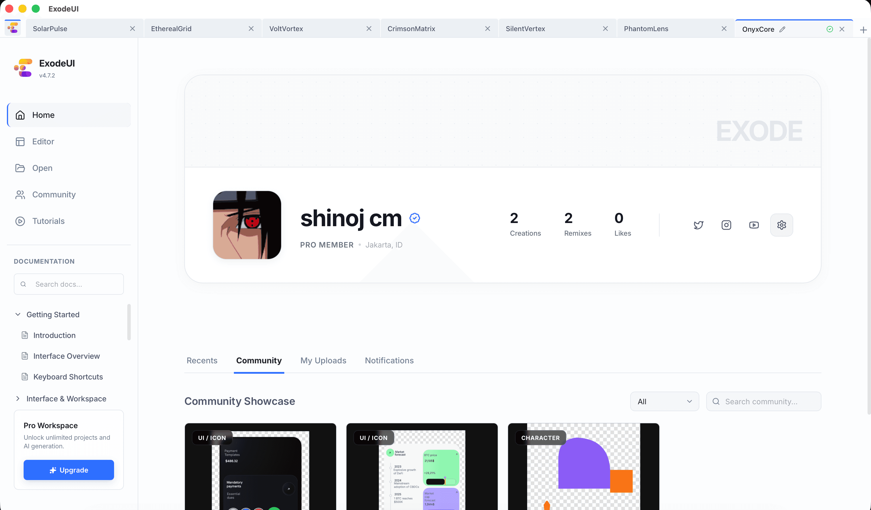 ExodeUI screenshot 2