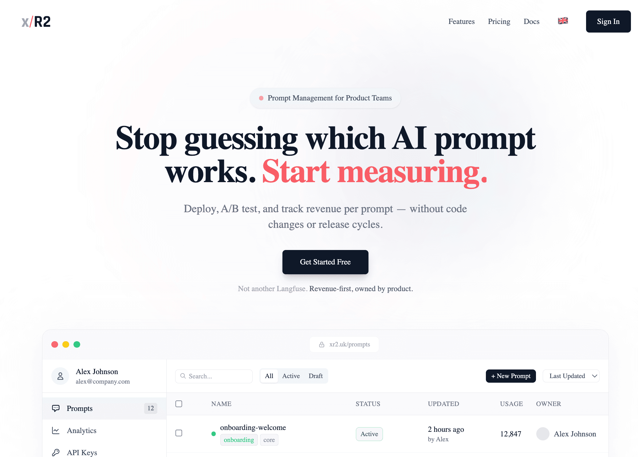 xR2 Prompt Manager screenshot 1