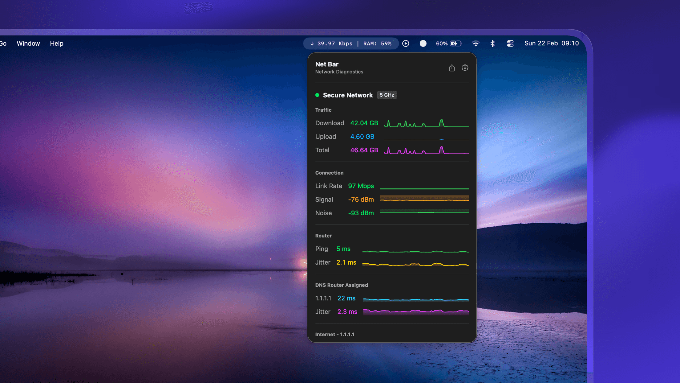 Net Bar | Track Network, CPU & More screenshot 2